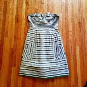 Maeve Striped Linen Strapless Dress